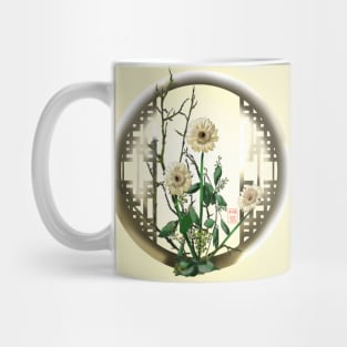 Pretty pale yellow ikebana chrysanthemums Mug